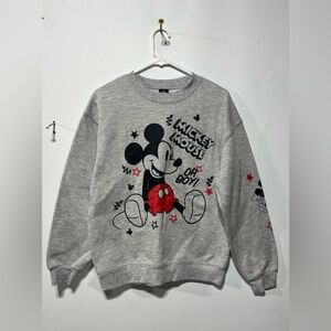 Disney Mickey Mouse Oh Boy Grey‎ Sweatshirt Women’s Size Small NWOT